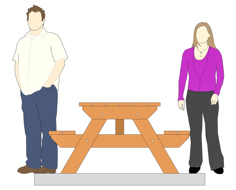 Timber Frame Picnic Table Plan Etsy