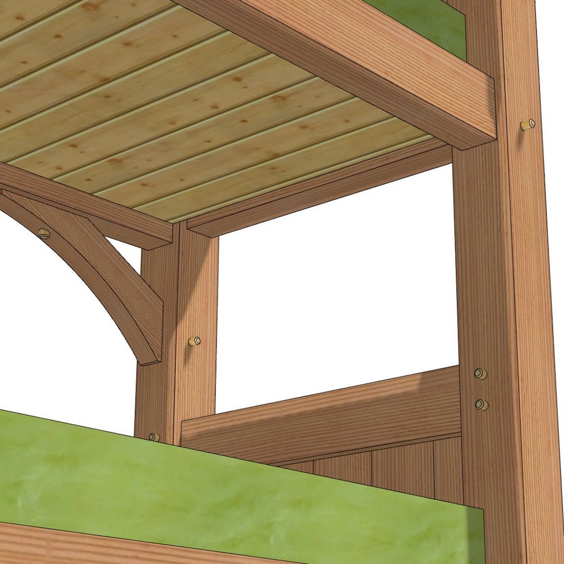 Timber Frame Bunk Bed Plan Etsy