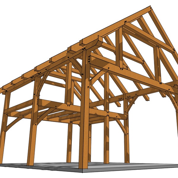 20x24 Timber Frame Plan with Loft