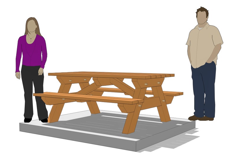 Timber Frame Picnic Table Plan Etsy