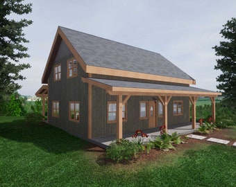 24×36 Timber Frame Barndominium Plan