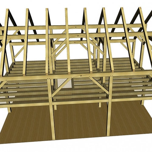 24×36 Heavy Timber Barn Plan shops