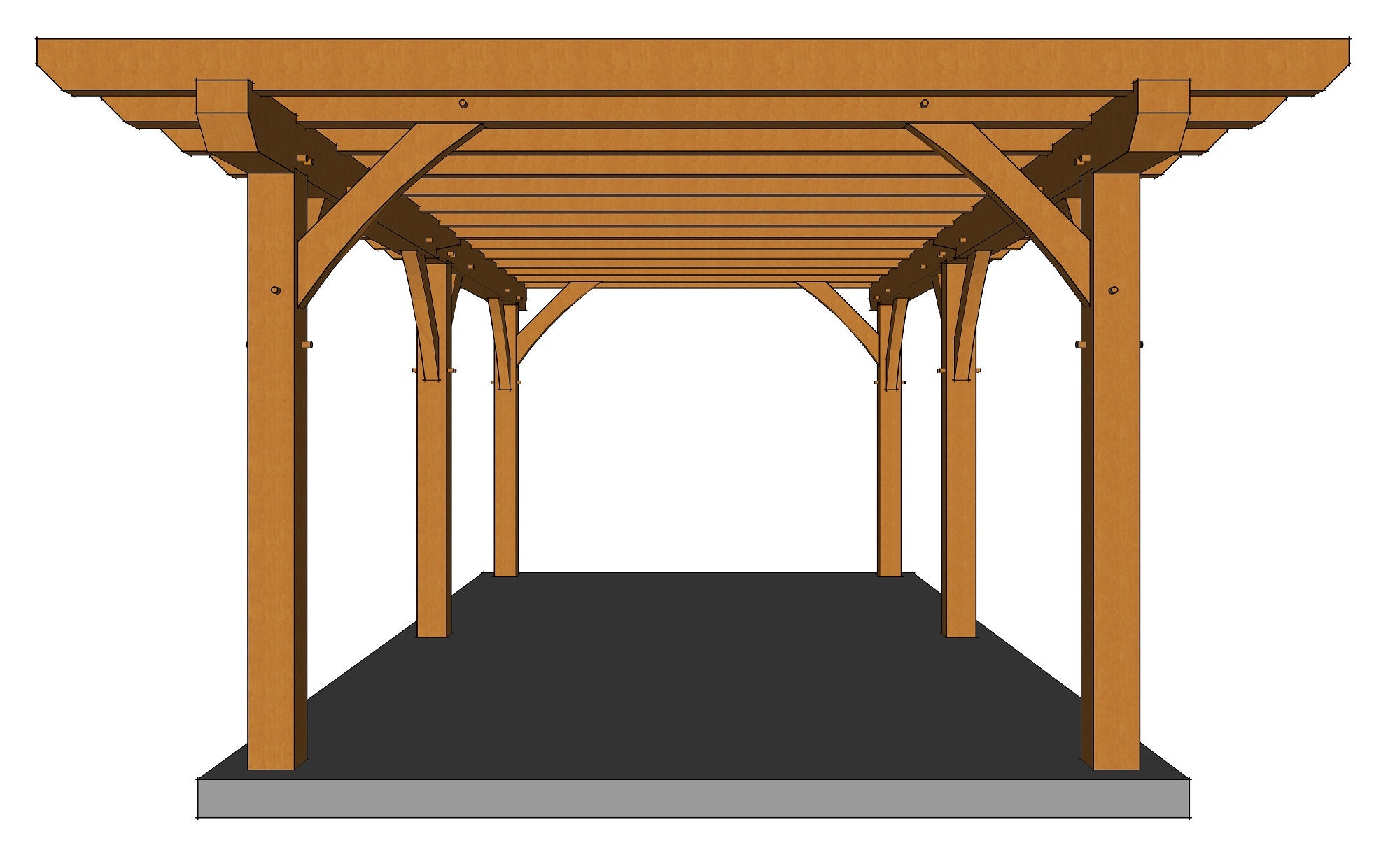 12x24 Timber Frame Pergola Plan - Etsy Canada