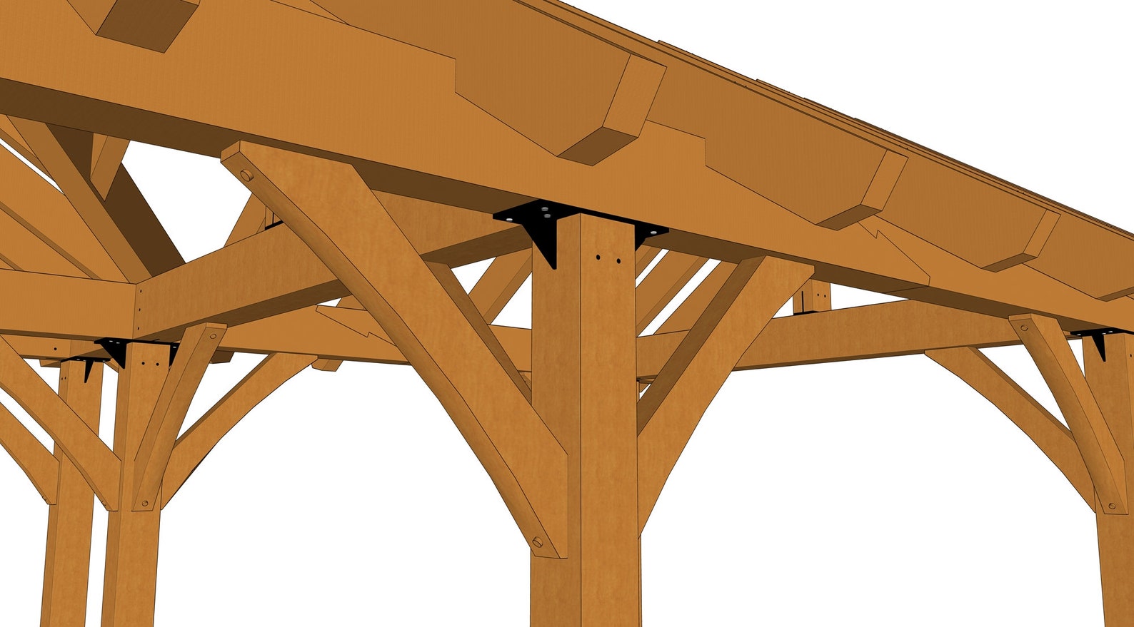Three Gable Post and Beam Pavilion Plan Etsy