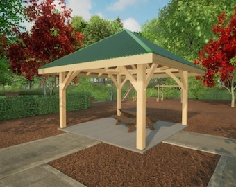 14×14 Hipped Roof Pavilion