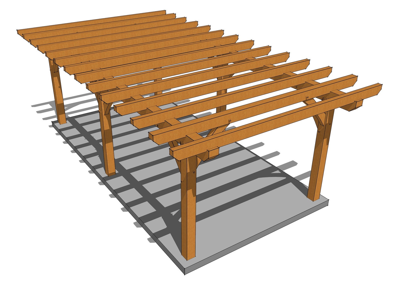 12x24 Timber Frame Pergola Plan - Etsy Canada