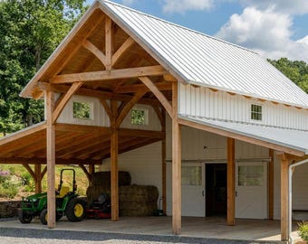 36x40 Timber Frame Monitor Barn Plan