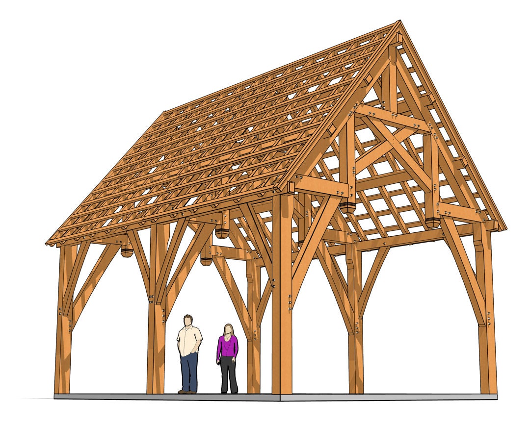 18x24 Hammer Beam Truss Plan Etsy