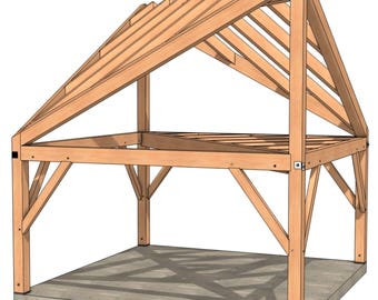 Cabaña de madera con estructura de 16 x 16