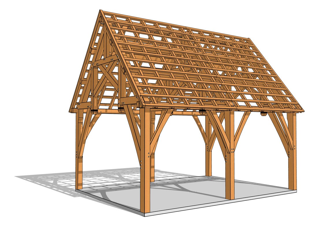 18x24 Hammer Beam Truss Plan - Etsy