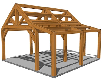 Plano de estructura de madera de 20x20
