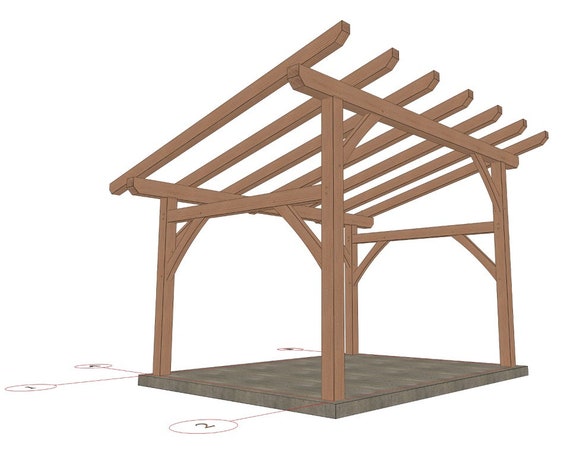 Planos Para Construir Cobertizo De Almacenamiento 16'x16' Con Techo A Dos Aguas - Incluye Lista De Materiales