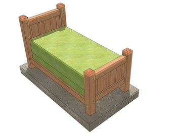Twin Size Timber Frame Bed