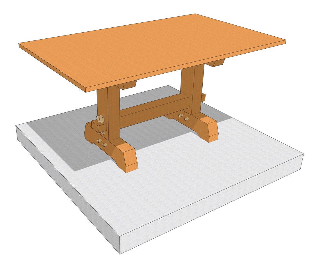 Timber Frame Dining Table Plan Etsy