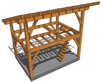 12×16 Tiny Timber Frame House Plan
