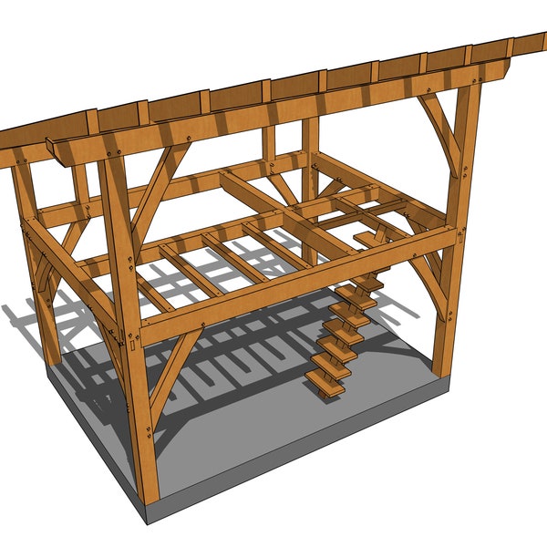 12×16 Tiny Timber Frame House Plan