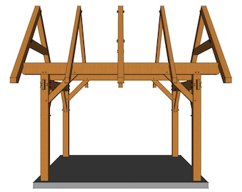 Plano de estructura de madera de 12x14