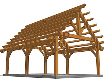 16×24 Heavy Timber Pavilion Plan
