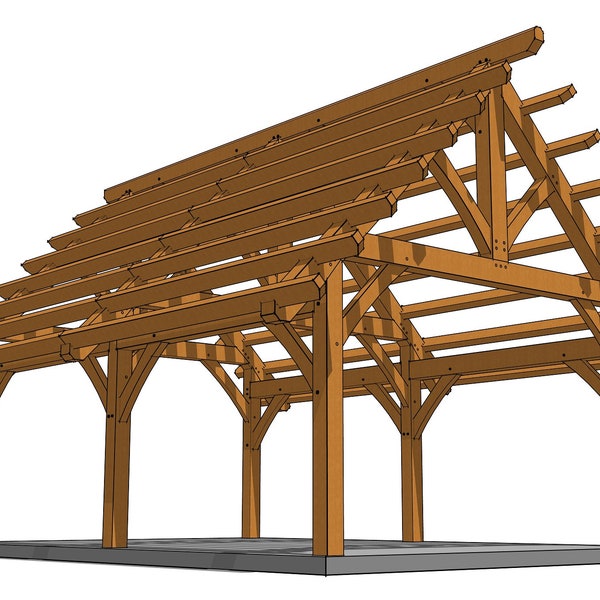 16×24 Heavy Timber Pavilion Plan