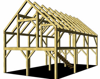 Plano de granero de madera pesada 24 × 36