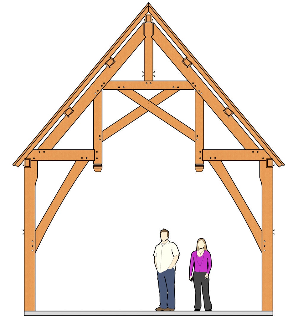 18x24 Hammer Beam Truss Plan - Etsy