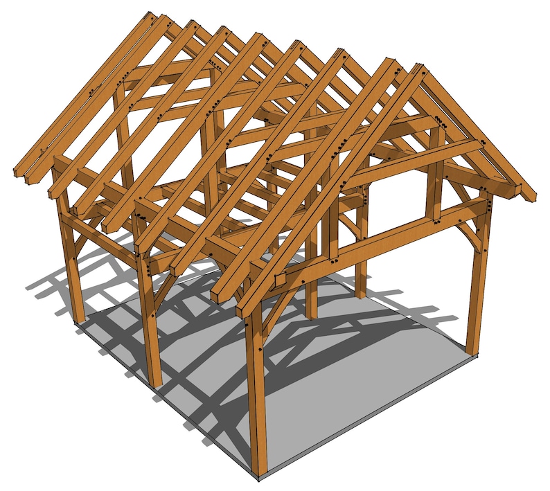 20x24 Timber Frame Plan with Loft | Etsy