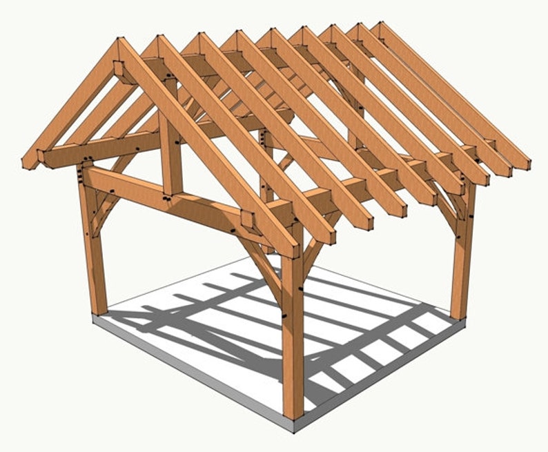 14x16 Post and Beam Plan Etsy