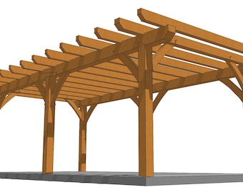 12x24 Timber Frame Pergola Plan