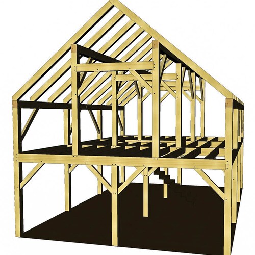 24×36 Heavy Timber Barn Plan shops