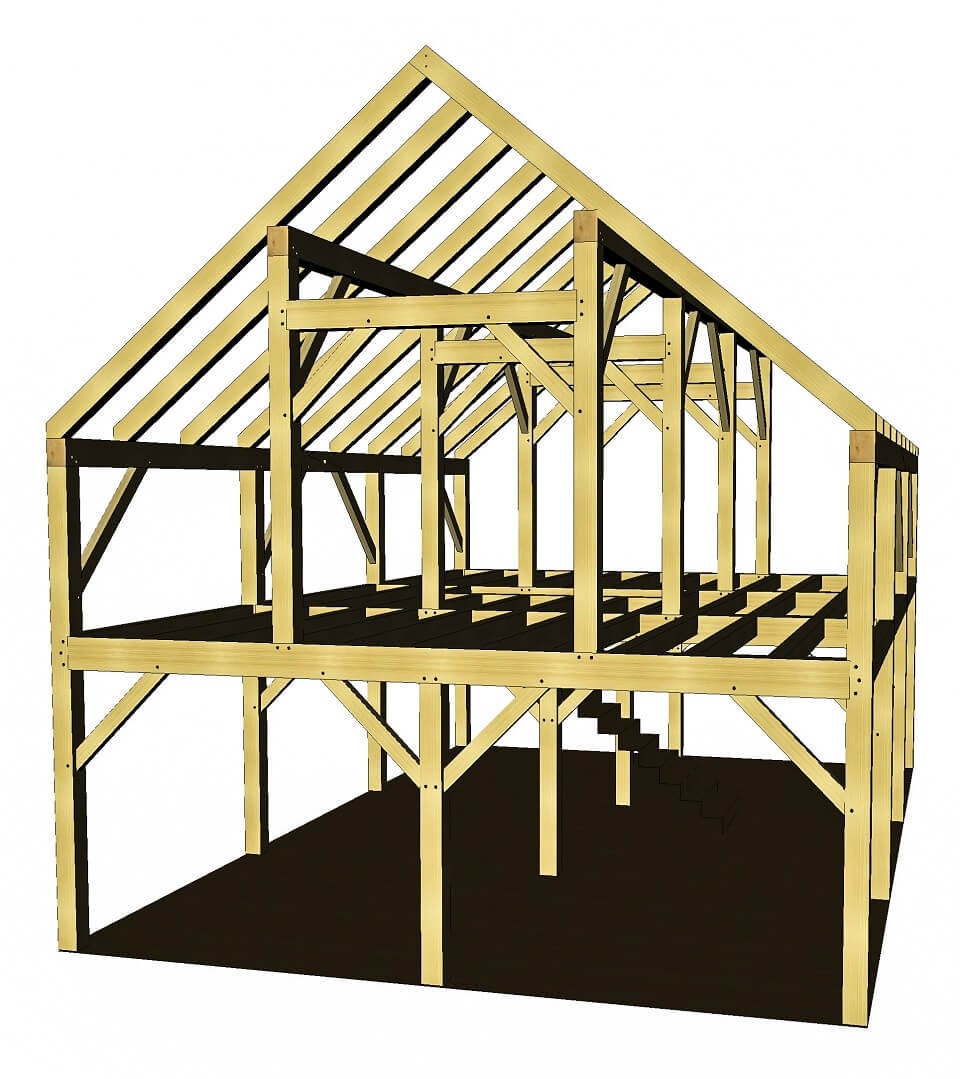 2436 Heavy Timber Barn Plan Etsy Canada