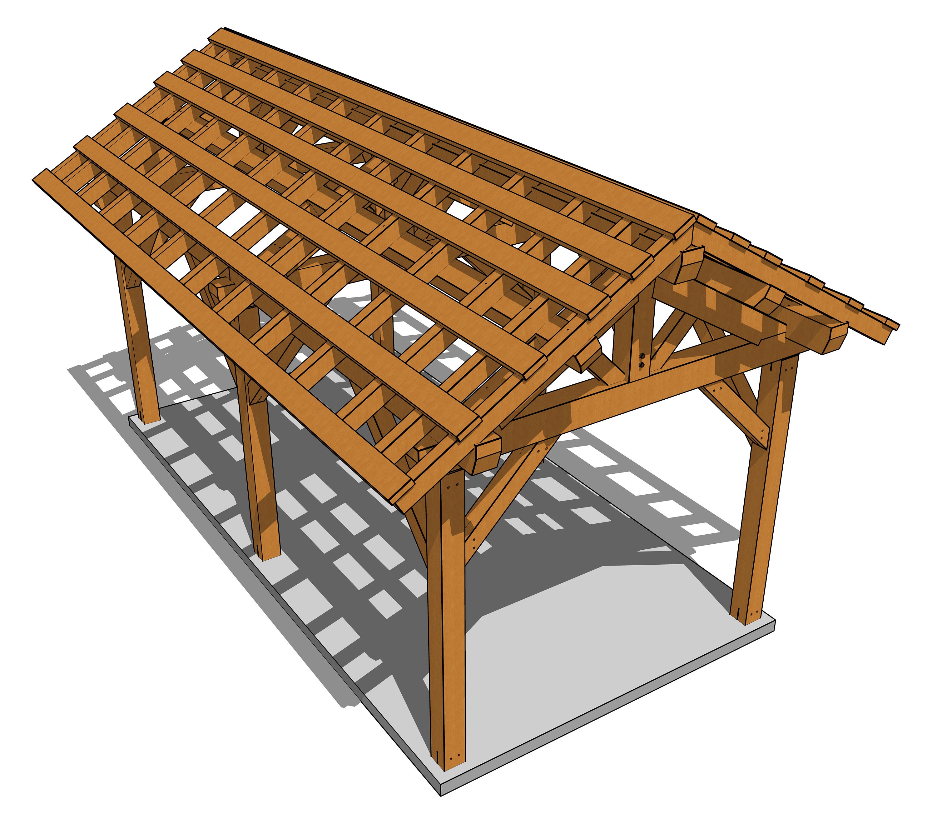 1224 Post and Beam Pavilion Plan Etsy UK