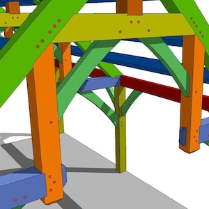 16x24 Hammer Beam Timber Frame Plan image 3