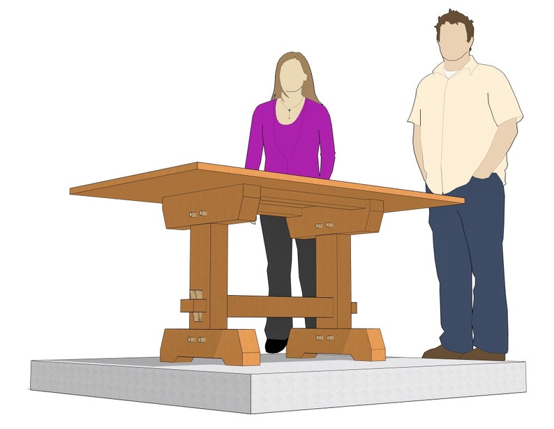 Timber Frame Dining Table Plan Etsy