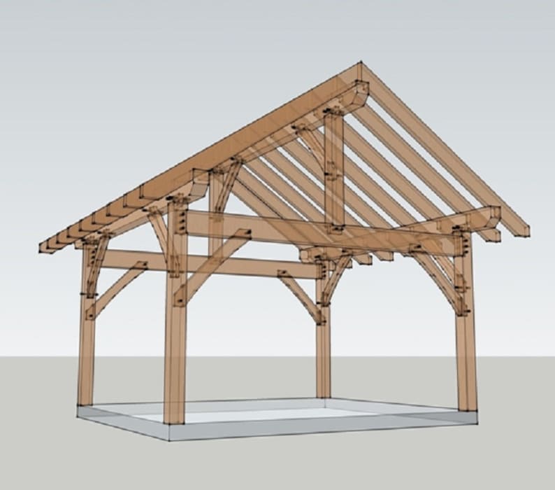 14x16 Post and Beam Plan Etsy