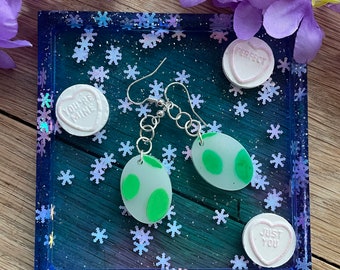 GREEN EGG EARRINGS | jewellery video game, gamer accessories