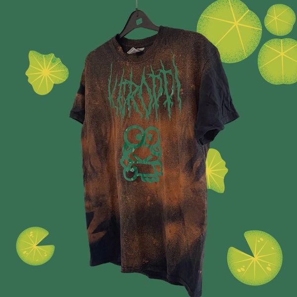 FROG MASCOT ALTERNATIVE Clothing Metal Screamo 90's inspired Bleach Dyed Shirt