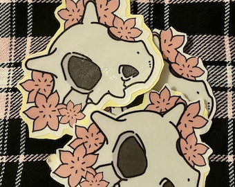 Bone Monster Skull & Sky Form Flowers Stickers American Traditional Tattoo