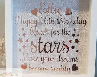 Reach for the stars birthday frame, Milestone birthday gift, 13th birthday, 16th birthday, 18th Birthday, 21st birthday, sweet 16 birthday