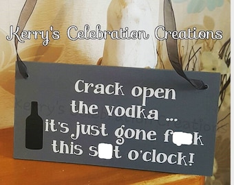 Hand Painted Alcohol Plaque, Funny Bar Sign, Vodka Gift
