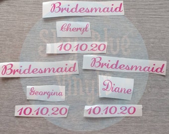 Adesivos de vinil personalizados para cabides de casamento, decalques DIY para festa de casamento.