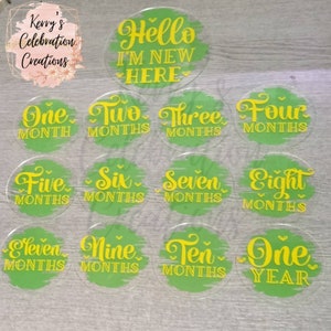 Baby milestone discs, baby photo props, acrylic milestone discs, newborn gift, baby milestone cards, personalised milestone discs