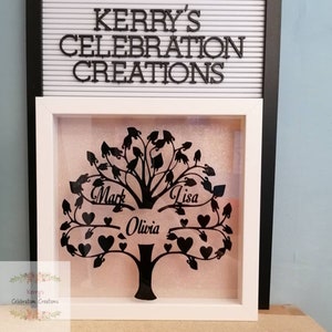 Personalised Family tree frame. Family tree gift, family gift, family frame, family name gift, personalised family gift