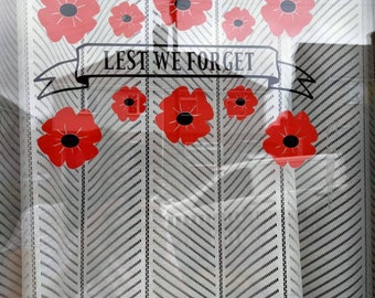 Lest We Forget Army War Vinyl Wall Art Sticker Graphic Poppy Day In