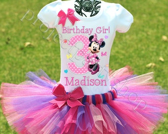 Minnie Mouse Birthday Tutu Outfit, Minnie Mouse Birthday Outfit, Minnie Mouse Birthday Tutu Outfit, Minnie Mouse Birthday Shirt,