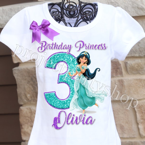 Princess Jasmine Birthday Shirt, Aladdin Birthday Shirt, Jasmine Birthday Outfit, Aladdin Birthday Party, Jasmine Birthday Party