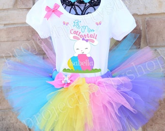 US Baby Girl Easter Bunny Dress Floral Party Outfit Princess Tulle Tutu Sundress
