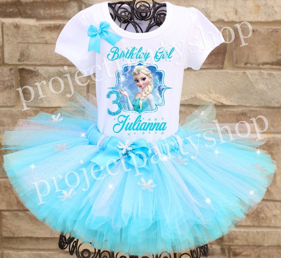 Frozen Birthday Tutu Outfit, Elsa Birthday Outfit, Frozen Party