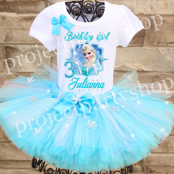 Frozen Birthday Tutu Outfit, Elsa Birthday Outfit, Frozen Party, Frozen 2 Birthday Shirt, Frozen 2 Birthday Tutu Outfit