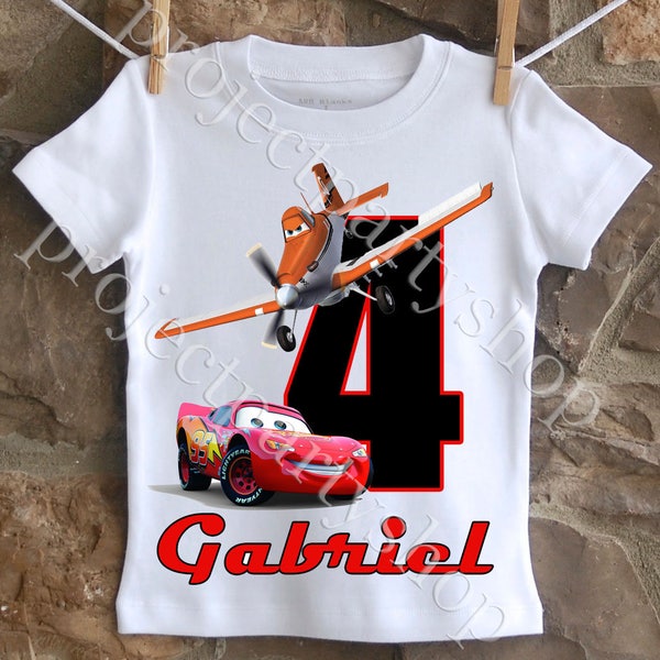 Cars and Planes Birthday Shirt