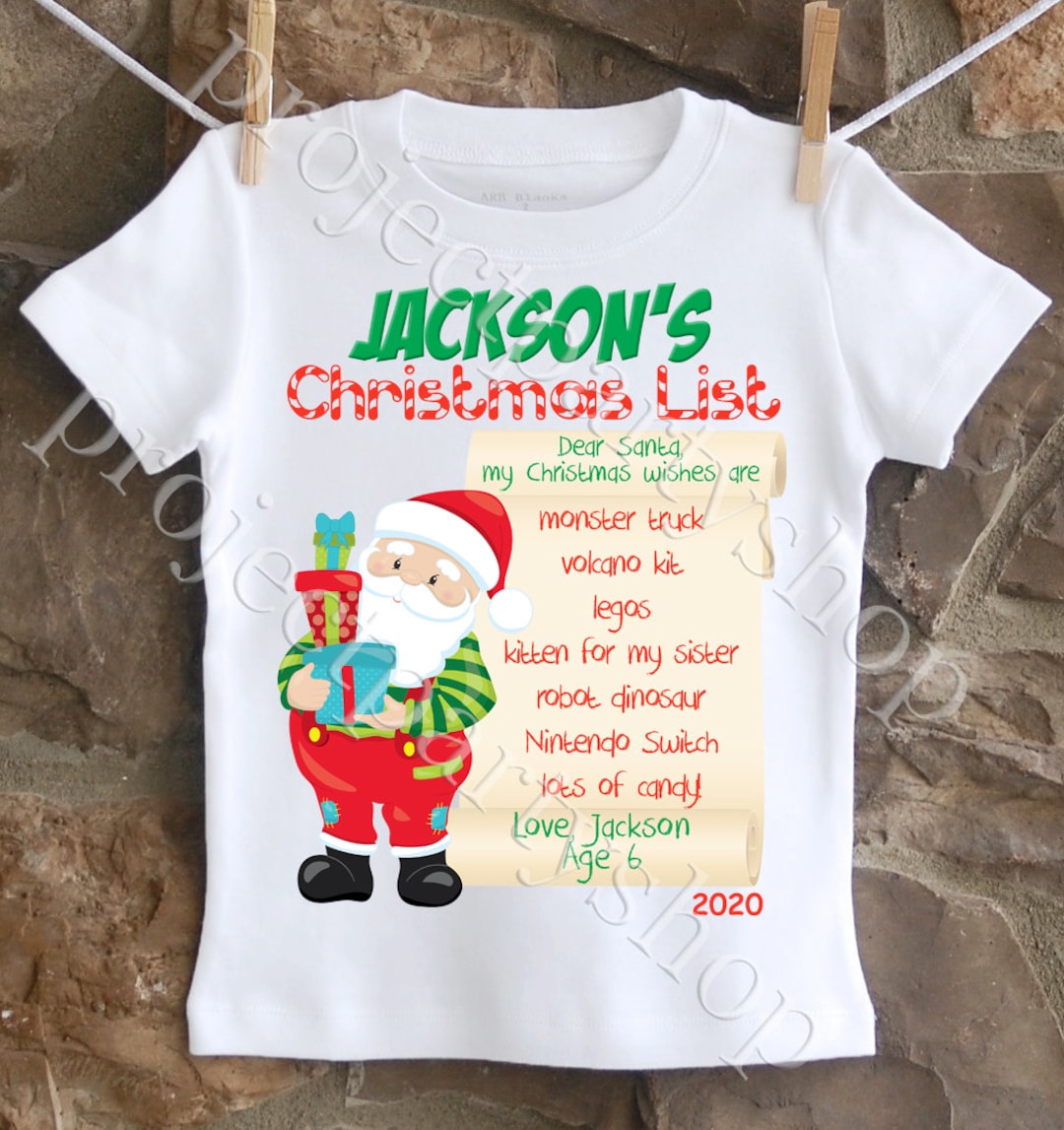 Boys Christmas List Shirt Matching Brother Sister Christmas Etsy UK
